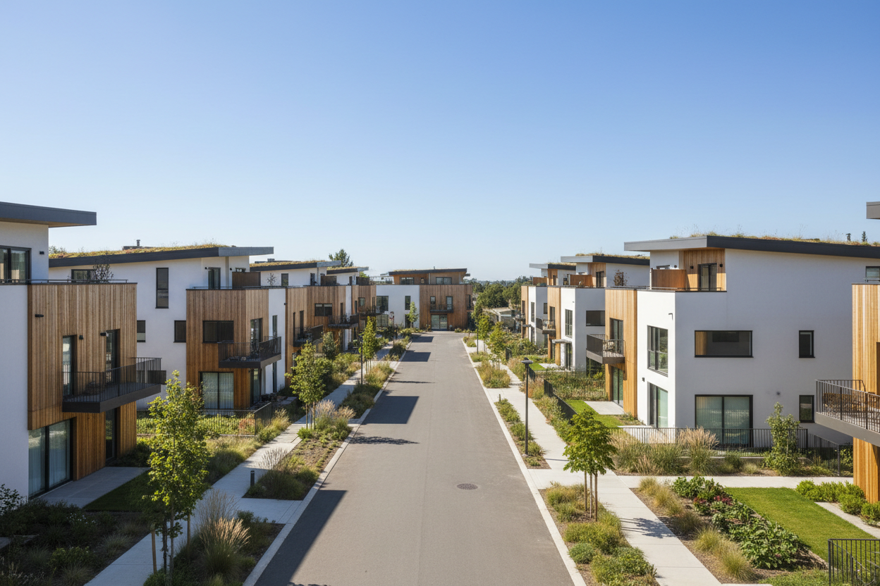 Completed SONO housing development from above